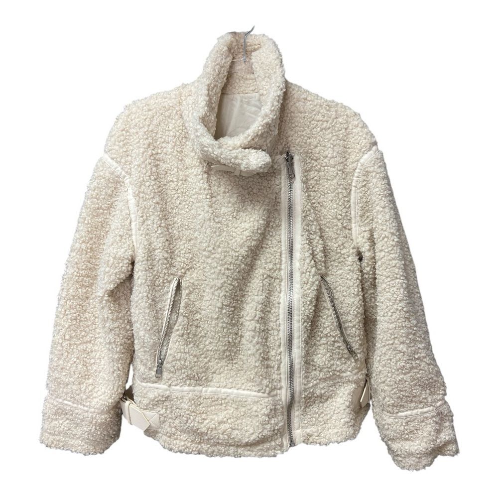 A.n.a Teddy Sherpa cream/ivory Double-Faced Biker Jacket size L